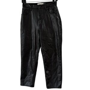Abercrombie The Ankle Straight Ultra High Rise Vegan Leather Pants Womens 27 4s